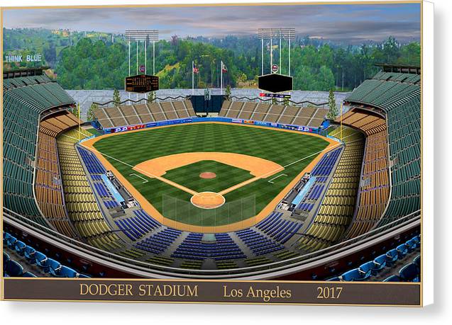 Dodger Stadium 2017 - Canvas Print – classicballpark.com