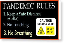 Load image into Gallery viewer, Pandemic Rules 2 - Canvas Print