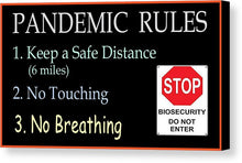 Load image into Gallery viewer, Pandemic Rules 4 - Canvas Print