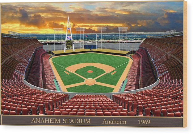 Angel Stadium 1969 - Wood Print