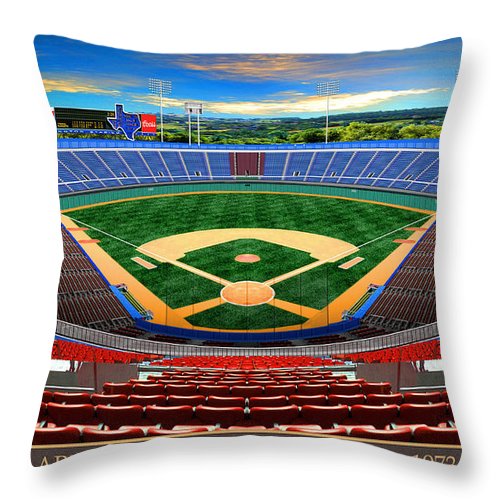 Arlington Stadium 1973 - Throw Pillow