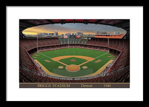 Briggs Stadium 1940 - Framed Print