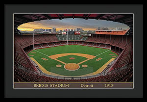 Briggs Stadium 1940 - Framed Print