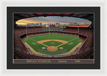 Load image into Gallery viewer, Briggs Stadium 1940 - Framed Print
