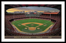 Load image into Gallery viewer, Briggs Stadium 1940 - Framed Print
