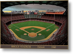 Briggs Stadium 1940 - Metal Print