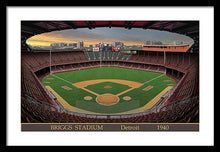 Load image into Gallery viewer, Briggs Stadium 1940 - Framed Print
