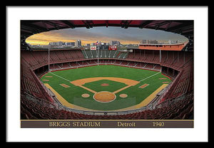 Briggs Stadium 1940 - Framed Print