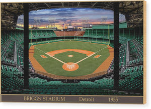 Briggs Stadium 1955 - Wood Print