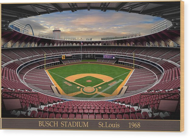 Busch Stadium 1968 - Wood Print