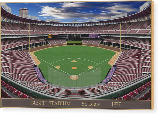 Busch Stadium 1977 - Wood Print