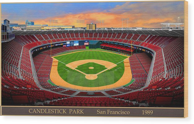 Candlestick Park 1989 - Wood Print