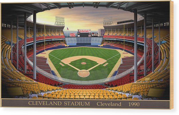 Cleveland Stadium 1990 - Wood Print