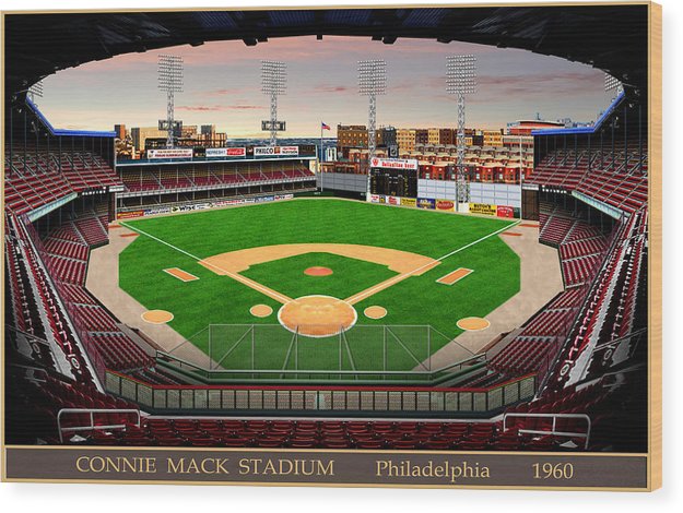 Connie Mack Stadium 1960 - Wood Print