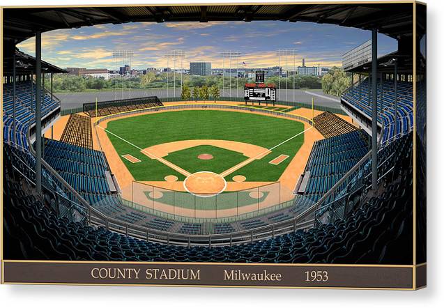 County Stadium 1953 - Canvas Print