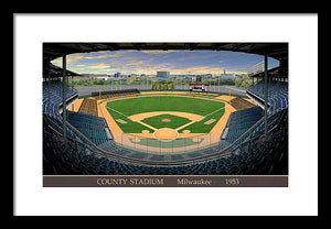 County Stadium 1953 - Framed Print