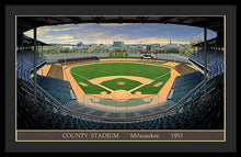 Load image into Gallery viewer, County Stadium 1953 - Framed Print
