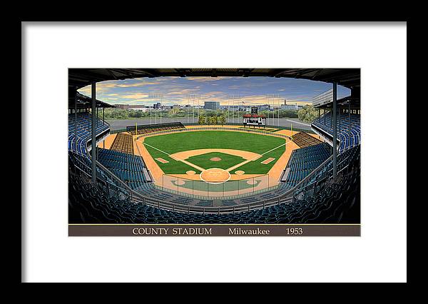 County Stadium 1953 - Framed Print