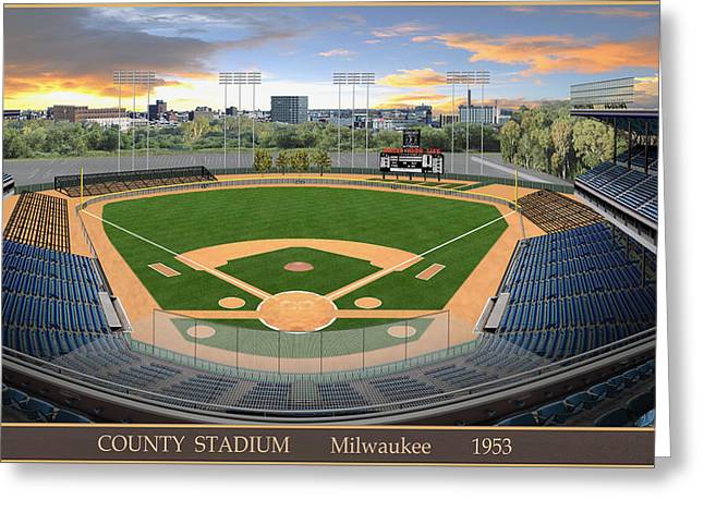 County Stadium 1953 - Greeting Card