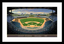 Load image into Gallery viewer, County Stadium 1953 - Framed Print
