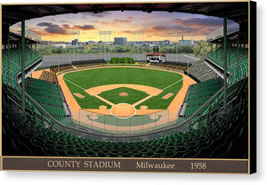 County Stadium 1958 - Canvas Print