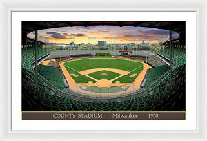 County Stadium 1958 - Framed Print