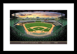 County Stadium 1958 - Framed Print