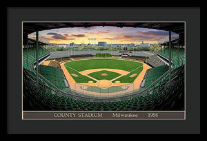 County Stadium 1958 - Framed Print