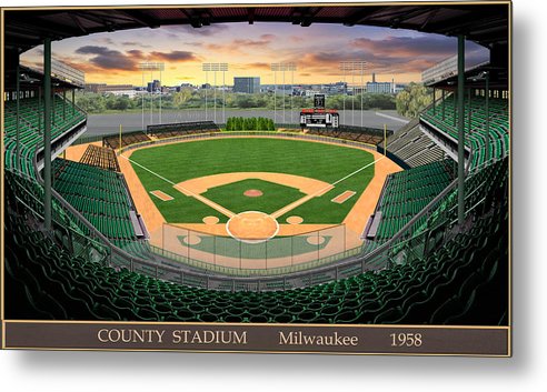 County Stadium 1958 - Metal Print