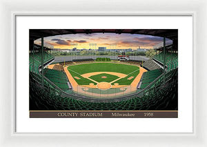 County Stadium 1958 - Framed Print