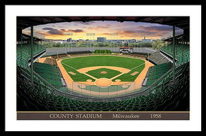 County Stadium 1958 - Framed Print