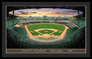 County Stadium 1958 - Framed Print