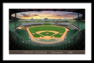 County Stadium 1958 - Framed Print