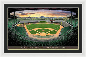 County Stadium 1958 - Framed Print