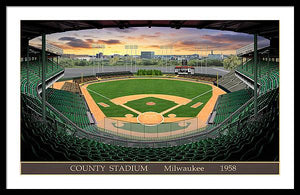 County Stadium 1958 - Framed Print