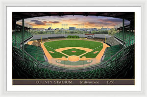 County Stadium 1958 - Framed Print