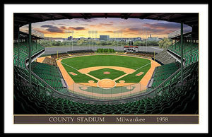 County Stadium 1958 - Framed Print