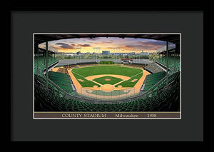 County Stadium 1958 - Framed Print