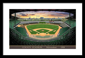 County Stadium 1958 - Framed Print