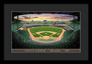 County Stadium 1958 - Framed Print