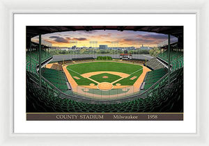 County Stadium 1958 - Framed Print