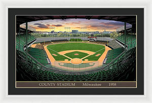 County Stadium 1958 - Framed Print