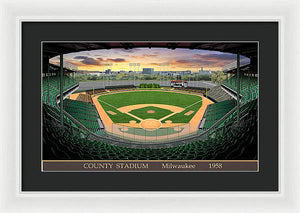 County Stadium 1958 - Framed Print