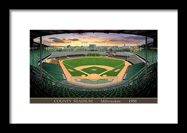 County Stadium 1958 - Framed Print