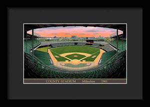 County Stadium 1961 - Framed Print