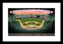 Load image into Gallery viewer, County Stadium 1961 - Framed Print
