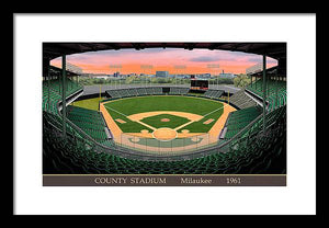 County Stadium 1961 - Framed Print