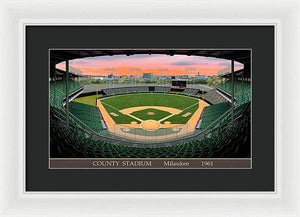 County Stadium 1961 - Framed Print