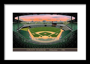 County Stadium 1961 - Framed Print