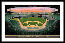 Load image into Gallery viewer, County Stadium 1961 - Framed Print
